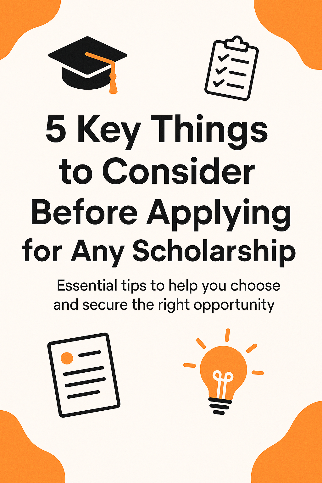 5 Key Things to Consider Before Applying for Any Scholarship